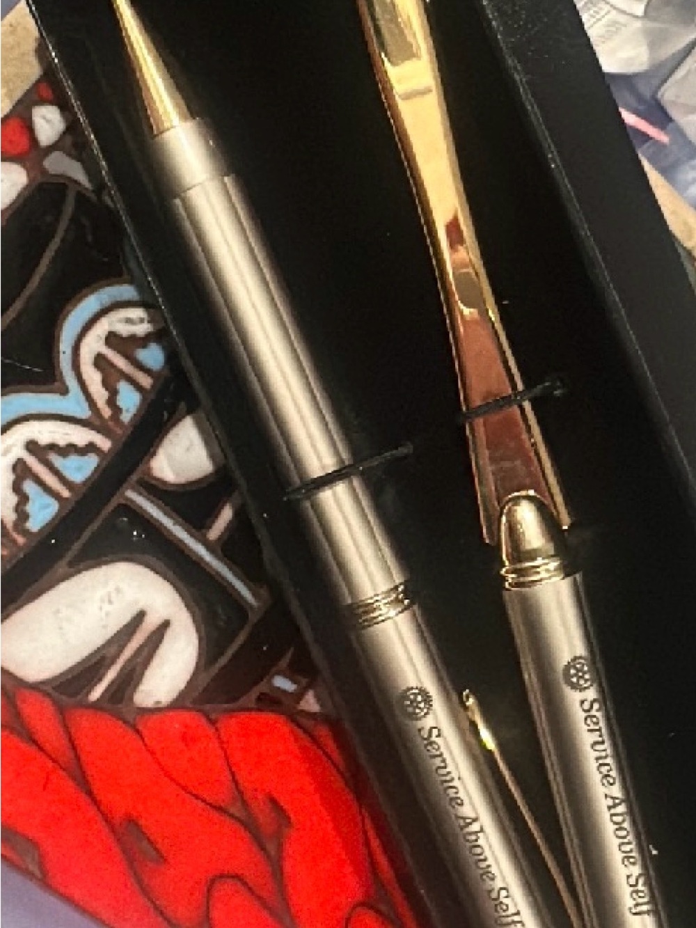 Silver & Gold Pen Duo - Service Above Self Engraved